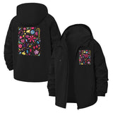 Whimsical Botanical Pattern Unisex Full-Zip Printed Waterproof Hooded Windbreaker