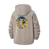 Fox and Floral Meadow Unisex Full-Zip Printed Waterproof Hooded Windbreaker