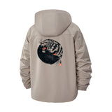 Black Cat Eyes Unisex Full-Zip Printed Waterproof Hooded Windbreaker