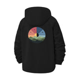 Mountain Landscape Unisex Full-Zip Printed Waterproof Hooded Windbreaker