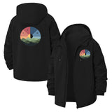 Mountain Landscape Unisex Full-Zip Printed Waterproof Hooded Windbreaker