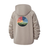 Mountain Landscape Unisex Full-Zip Printed Waterproof Hooded Windbreaker