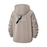 Quirky Bird Quote Unisex Full-Zip Printed Waterproof Hooded Windbreaker