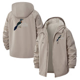 Quirky Bird Quote Unisex Full-Zip Printed Waterproof Hooded Windbreaker
