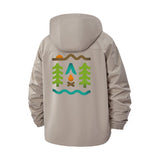 Campfire Wilderness Unisex Full-Zip Printed Waterproof Hooded Windbreaker
