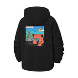California Beach Bear Unisex Full-Zip Printed Waterproof Hooded Windbreaker