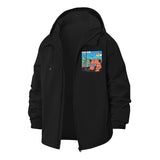 California Beach Bear Unisex Full-Zip Printed Waterproof Hooded Windbreaker