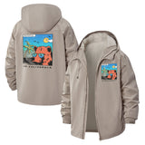 California Beach Bear Unisex Full-Zip Printed Waterproof Hooded Windbreaker