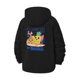 Cute Pineapple Burger Unisex Full-Zip Printed Waterproof Hooded Windbreaker