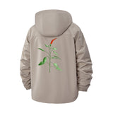 Chili Pepper Plant Unisex Full-Zip Printed Waterproof Hooded Windbreaker