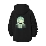Smiling Moon Cityscape Unisex Full-Zip Printed Waterproof Hooded Windbreaker