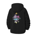 Geometric Abstract Unisex Full-Zip Printed Waterproof Hooded Windbreaker