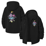 Geometric Abstract Unisex Full-Zip Printed Waterproof Hooded Windbreaker