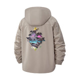 Geometric Abstract Unisex Full-Zip Printed Waterproof Hooded Windbreaker