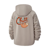 Sloth Chill Unisex Full-Zip Printed Waterproof Hooded Windbreaker