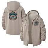 Sugar Skull Unisex Full-Zip Printed Waterproof Hooded Windbreaker
