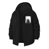 Bear Sketch Unisex Full-Zip Printed Waterproof Hooded Windbreaker