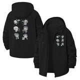 Quirky Gamer Characters Unisex Full-Zip Printed Waterproof Hooded Windbreaker
