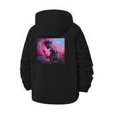 Neon Cyberpunk Art Unisex Full-Zip Printed Waterproof Hooded Windbreaker