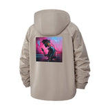 Neon Cyberpunk Art Unisex Full-Zip Printed Waterproof Hooded Windbreaker