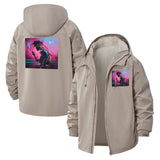 Neon Cyberpunk Art Unisex Full-Zip Printed Waterproof Hooded Windbreaker