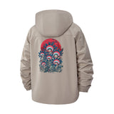 Surreal Eyeball Blooms Unisex Full-Zip Printed Waterproof Hooded Windbreaker