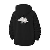 Stegosaurus Graphic Unisex Full-Zip Printed Waterproof Hooded Windbreaker
