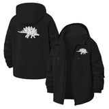 Stegosaurus Graphic Unisex Full-Zip Printed Waterproof Hooded Windbreaker