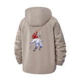 Astronaut With Floating Roses Unisex Full-Zip Printed Waterproof Hooded Windbreaker