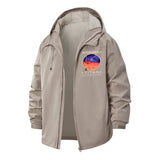 Space Camp Unisex Full-Zip Printed Waterproof Hooded Windbreaker