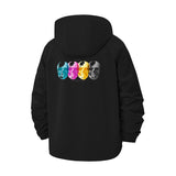 Pop Art Skull Unisex Full-Zip Printed Waterproof Hooded Windbreaker