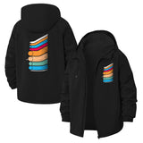 Retro Abstract Lines Unisex Full-Zip Printed Waterproof Hooded Windbreaker