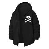 Alien Pirate Skull Unisex Full-Zip Printed Waterproof Hooded Windbreaker