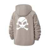 Alien Pirate Skull Unisex Full-Zip Printed Waterproof Hooded Windbreaker