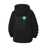 Circuit Board Power Symbol Unisex Full-Zip Printed Waterproof Hooded Windbreaker