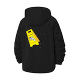 Caution Wet Floor Meme Unisex Full-Zip Printed Waterproof Hooded Windbreaker