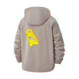 Caution Wet Floor Meme Unisex Full-Zip Printed Waterproof Hooded Windbreaker