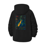 Topographic Map Unisex Full-Zip Printed Waterproof Hooded Windbreaker
