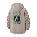 Topographic Map Unisex Full-Zip Printed Waterproof Hooded Windbreaker