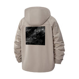 Abstract Smoke Pattern Unisex Full-Zip Printed Waterproof Hooded Windbreaker