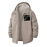 Abstract Smoke Pattern Unisex Full-Zip Printed Waterproof Hooded Windbreaker