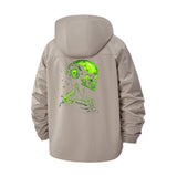 Cybernetic Skull Unisex Full-Zip Printed Waterproof Hooded Windbreaker