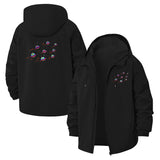 Retro Arcade Space Invaders Unisex Full-Zip Printed Waterproof Hooded Windbreaker