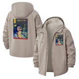 Vintage Magazine Cover Unisex Full-Zip Printed Waterproof Hooded Windbreaker