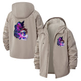 Mystical Anime Sorcerer Unisex Full-Zip Printed Waterproof Hooded Windbreaker