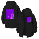Neon Cityscape Unisex Full-Zip Printed Waterproof Hooded Windbreaker