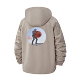 Astronaut Space Theme Unisex Full-Zip Printed Waterproof Hooded Windbreaker