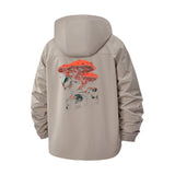 Astronaut and Alien Mushroom Unisex Full-Zip Printed Waterproof Hooded Windbreaker