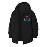 Futuristic Astronaut Unisex Full-Zip Printed Waterproof Hooded Windbreaker
