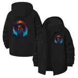 Futuristic Astronaut Unisex Full-Zip Printed Waterproof Hooded Windbreaker